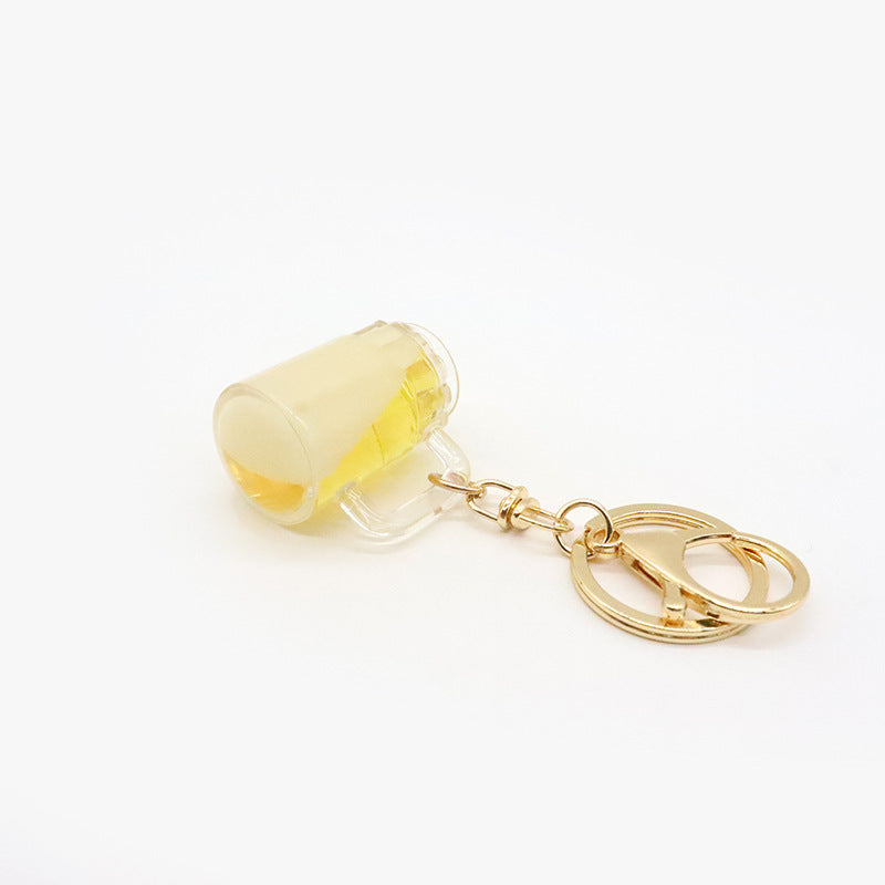 Wholesale Plastic Stream Oil Beer Cup Keychains